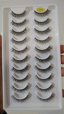 Cartela Cílios Postiços 10 Pares Mink 107