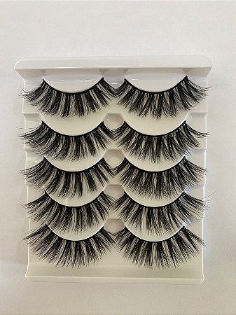 Cartela Cílios Postiços 5 Pares Mink 3D60