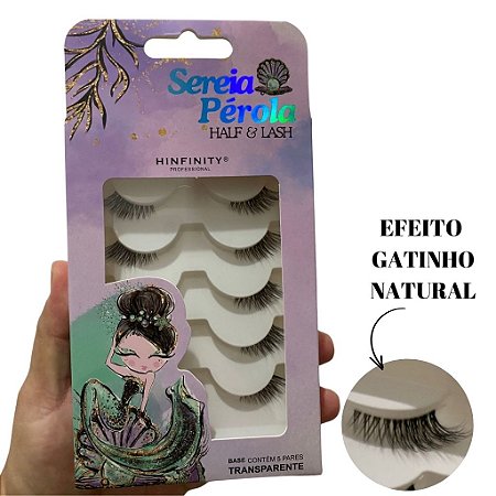 Cartela com 5 Pares de Cílios Postiços Cantinho Premium HINFINITY
