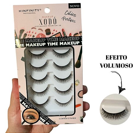 5 Pares Cílios Postiços X13 Estilo Volumoso cerdas curtas Xodo Hinfinity