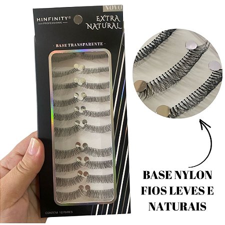 CILIOS EM TELA  747 M 10 PARES BASE FIO DE NYLON VOLUME AO NATURAL
