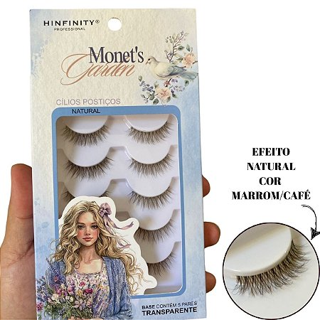5 Pares Cílios Postiços Marrom / café Natural curtinho Leve Confortável