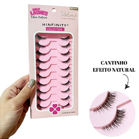 Cartela de Cílios Postiços H1022 com 10 pares cantinho cat half lashes
