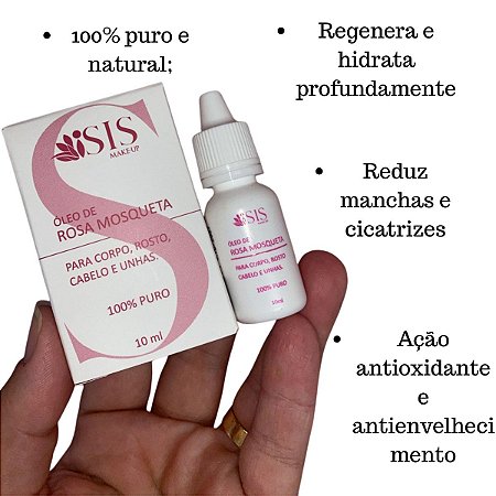Óleo Rosa Mosqueta Isis Makeup 10ml 100% Puro Regenerador