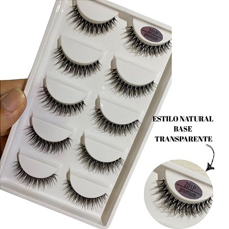 5 Pares de Cílios Postiços 3D Z01 Premium estilo natural