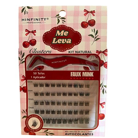 KIT CÍLIOS POSTIÇOS AUTOCOLANTES NATURAL COM APLICADOR