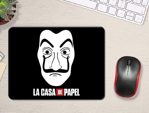 Mouse Pad LA CASA DE PAPEL medindo 21,5 x 17,5 cm