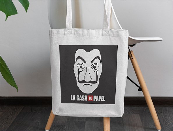 Sacola Ecobag La Casa de Papel tecido Oxford 100% Poliéster