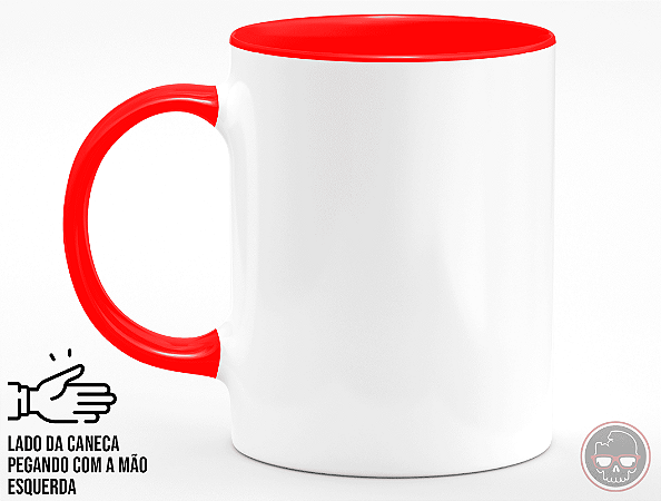 Caneca Do Seu Jeito de Cerâmica com Alça e Interior Vermelho
