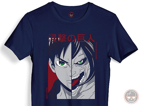 Camiseta ANIME Attack on Titan malha 100% ALGODÃO Fio 30.1 Penteado