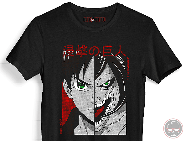 Camiseta ANIME Attack on Titan Malha 100% Algodão 30.1 Penteado