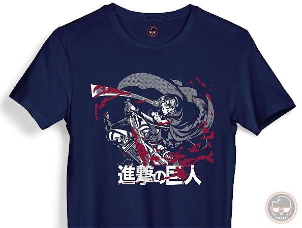 Camiseta Attack on Titan Malha 100% Algodão 30.1 Penteado