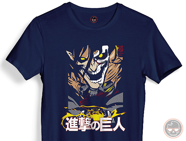 Camiseta Attack on Titan Malha 100% Algodão 30.1 Penteado