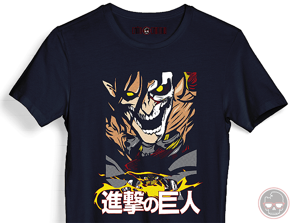 Camiseta Attack on Titan Malha 100% Algodão 30.1 Penteado
