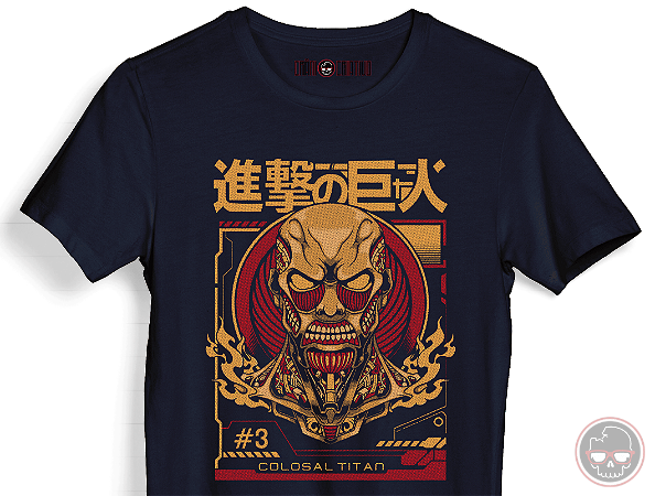 Camiseta Attack on Titan Malha 100% Algodão 30.1 Penteado
