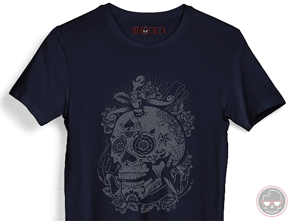 Camiseta Skull Knife in Skull Malha 100% Algodão 30.1 Penteado