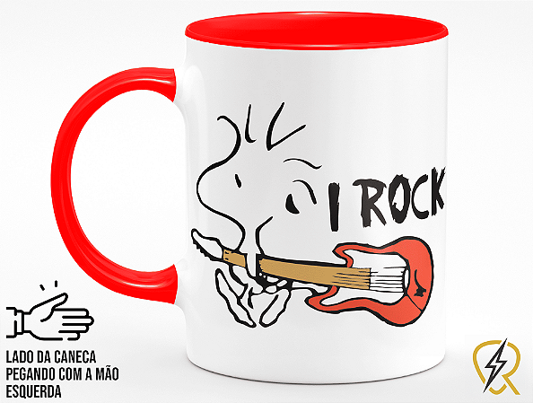 Caneca I Rock Woodstock + Porta Caneca Grátis