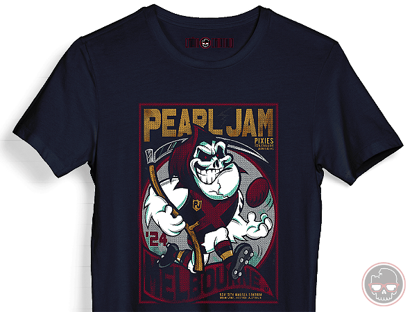 Camiseta Pearl Jam Melbourne malha 100% ALGODÃO Fio 30.1 Penteado