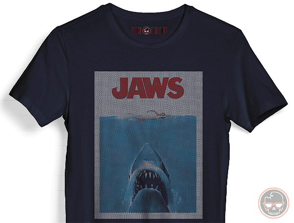 Camiseta Pôster Filme Jaws 100% ALGODÃO Fio 30.1 Penteado