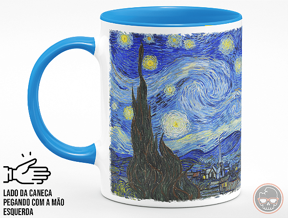 Caneca A Noite Estrelada, 1889 de Vincent Van Gogh + Porta Caneca Grátis