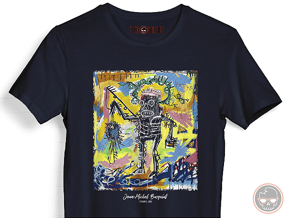 Camiseta Pescaria de Jean-Michel Basquiat Malha 100% ALGODÃO Fio 30.1 Penteado