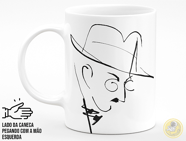 Caneca Fernando Pessoa + Porta Caneca Grátis