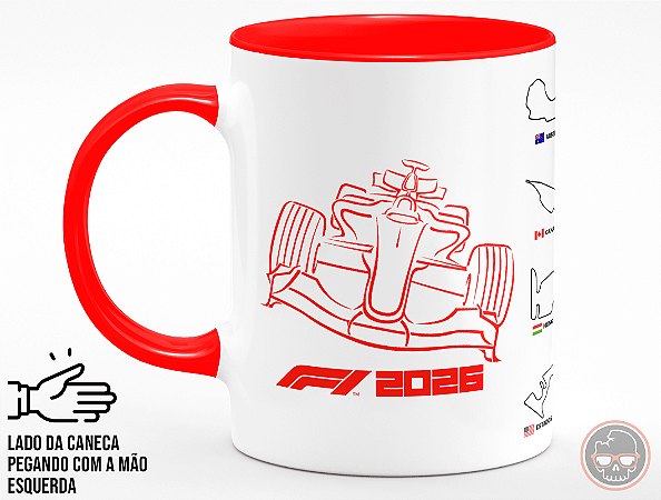 Caneca F1 Circuitos 2026 + Porta Caneca Grátis