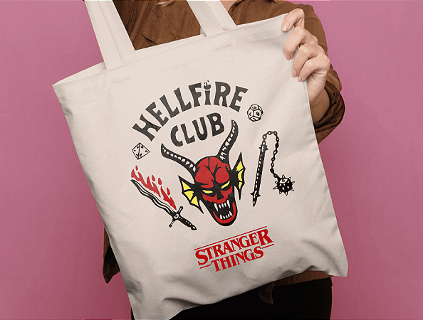 Ecobag Stranger Things 100% Algodão Cru Natural