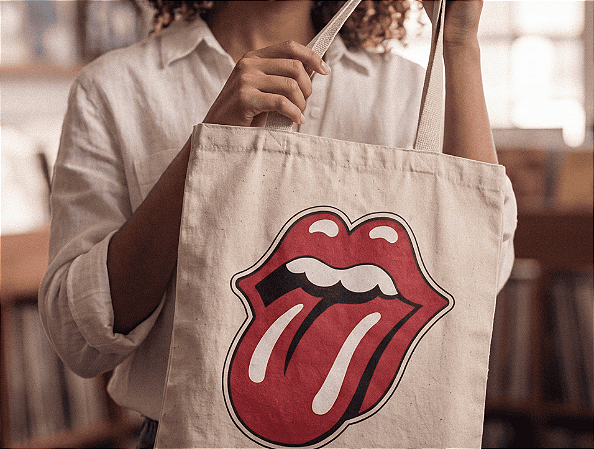 Ecobag The Rolling Stones 100% Algodão Cru Natural