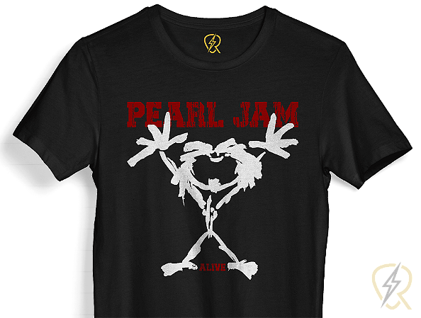 Camiseta Pearl Jam Alive malha 100% ALGODÃO Fio 30.1 Penteado
