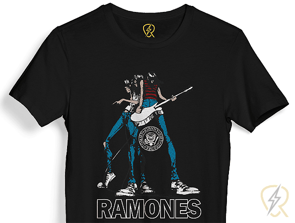 Camiseta Ramones malha 100% ALGODÃO Fio 30.1 Penteado
