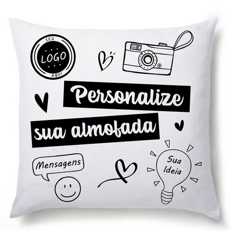 Almofada Personalizada - Em Poliéster Branca Vários Tamanhos - Alta Qualidade