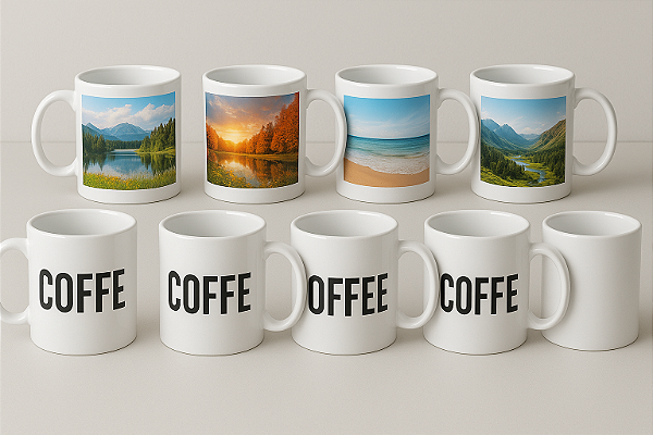 COMBO/KIT - 10 Canecas Brancas Personalizadas 325ml Promocional