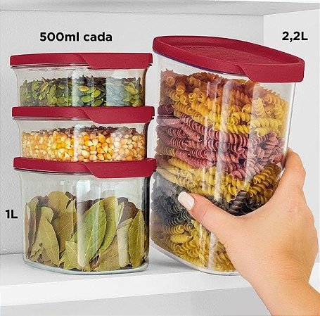 TUPPERWARE KIT ULTRA CLEAR 4 PEÇAS