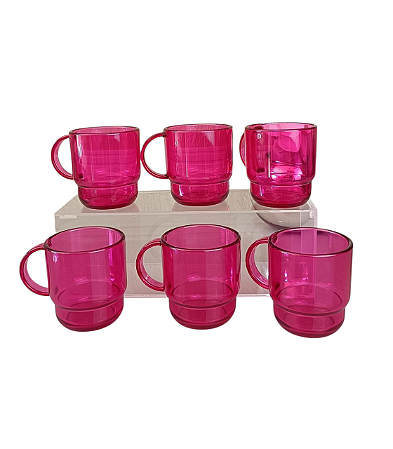 Tupperware kit 6 Canecas Policarbonato 265ml