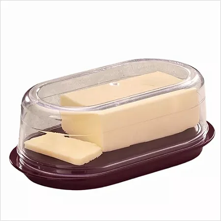 Tupperware Manteiguera Clear 250 ml Bordô