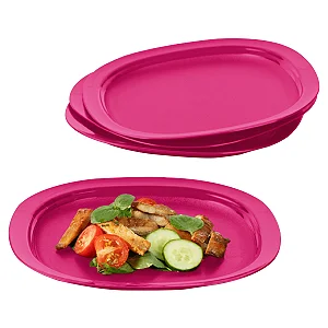 Tupperware Kit 4 Pratos Murano Rosa