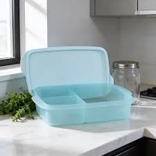 Tupperware Basic Line com Divisórias 1 litro Aquamarine