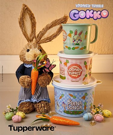Tupperware kit Looney Tunes Páscoa 3 peças