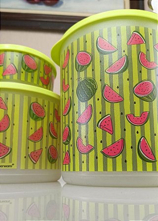 Tupperware kit Refri Line Redondo Melancia 3 Peças