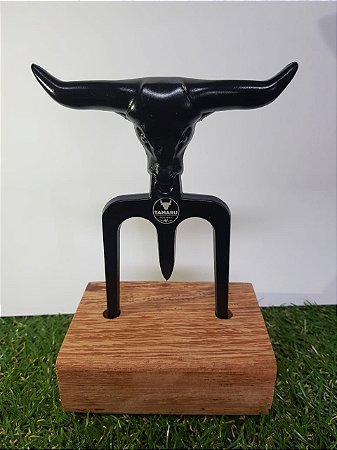 Garfo tridente para churrasco preto - Personalizável - Com base