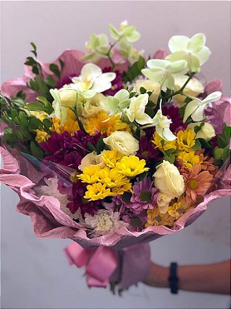 Buquê Flores Do Campo e Orquídea