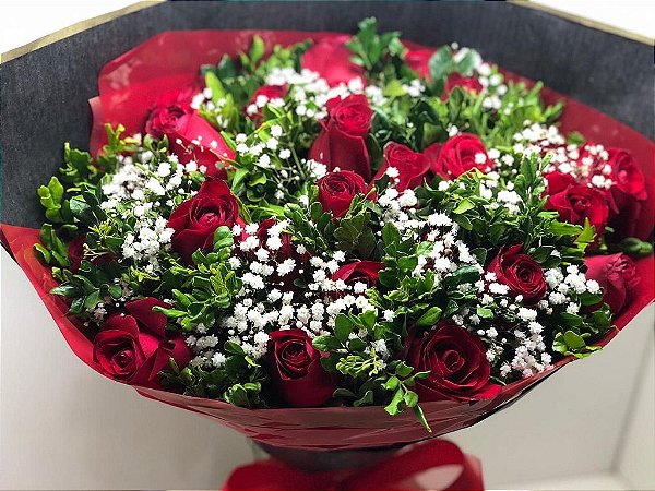 Buquê 24 Rosas Vermelhas