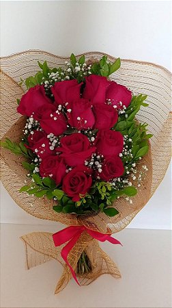Ramalhete de 12 Rosas Vermelhas