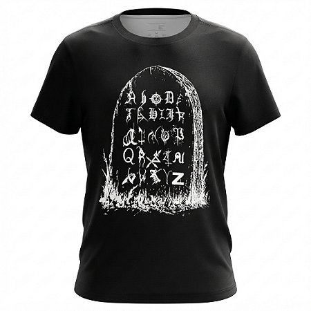 Camiseta Alfabeto Do Rock - Black Metal Bands Logo