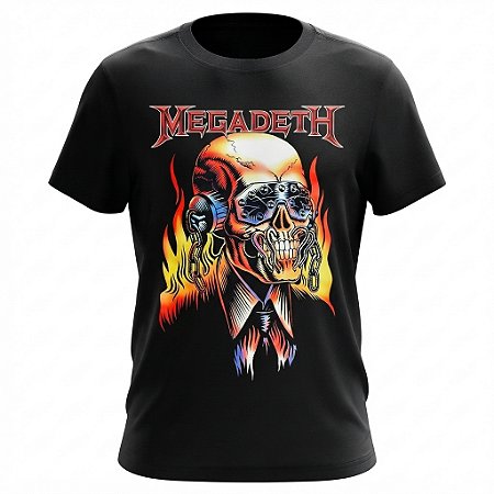 Camiseta Megadeth - Vic Rattlehead On Fire