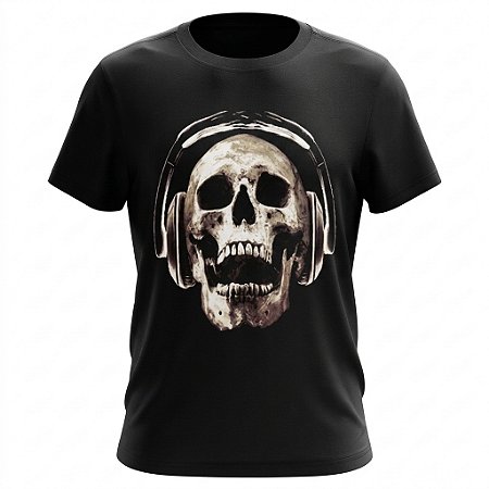 Camiseta Skull & Fone De Ouvido