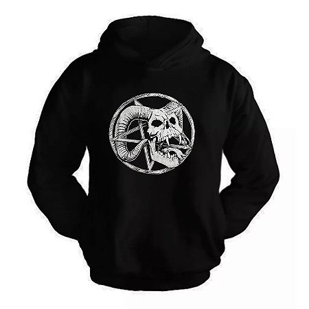 Moletom Ocultismo Pentagrama - Horned Skull