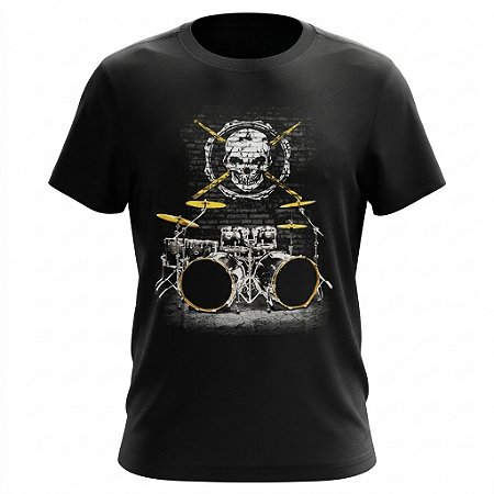Camiseta Instrumentos - Bateria & Caveira