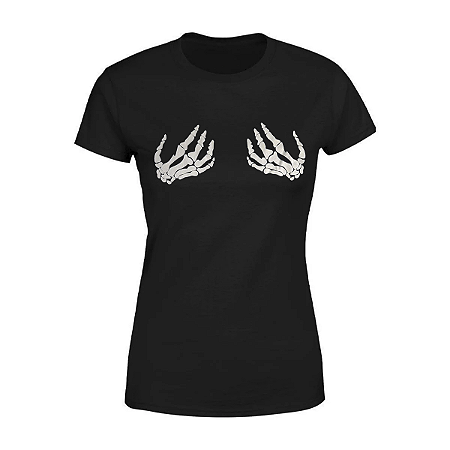 Caveira - Mão Esqueleto - Baby Look